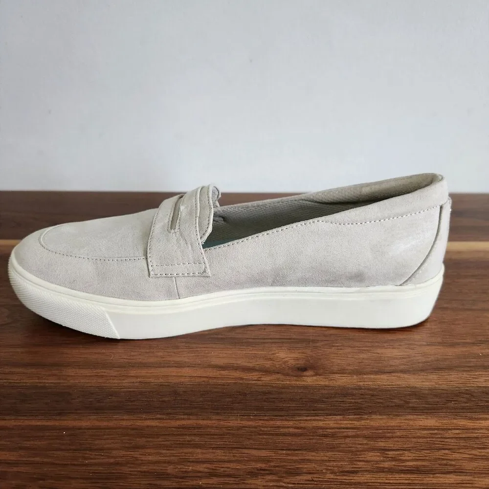 Dr Scholls Nova Sneakers Womens 10M Slip On Comfort Loafer Shoes Light Gray